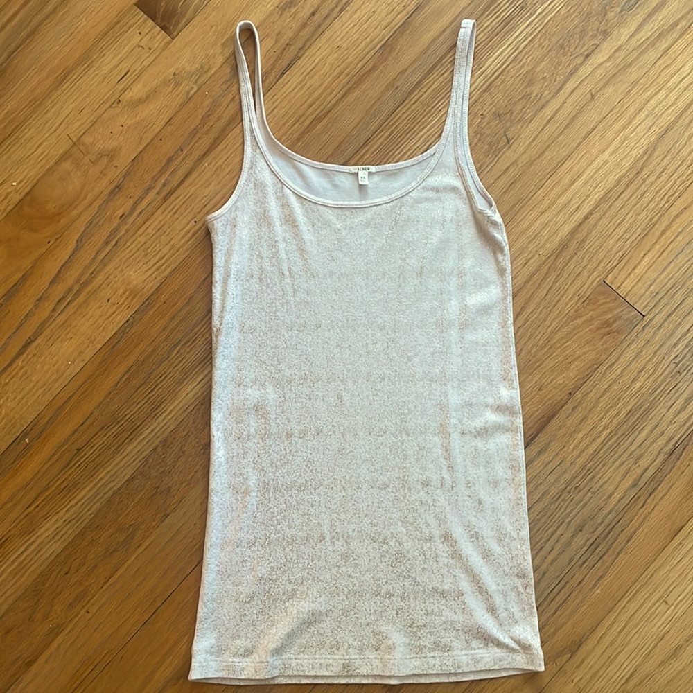 J. Crew Gold Sparkle Scoop Neck Tank Top